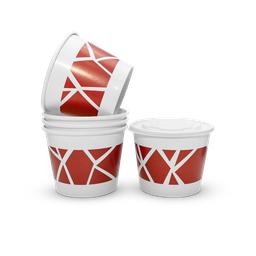 Paper container with ld 32 Oz (Red printed)