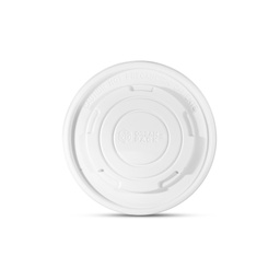 Tapa plástica tarrina 12/16 oz blanca con perforación (lc)